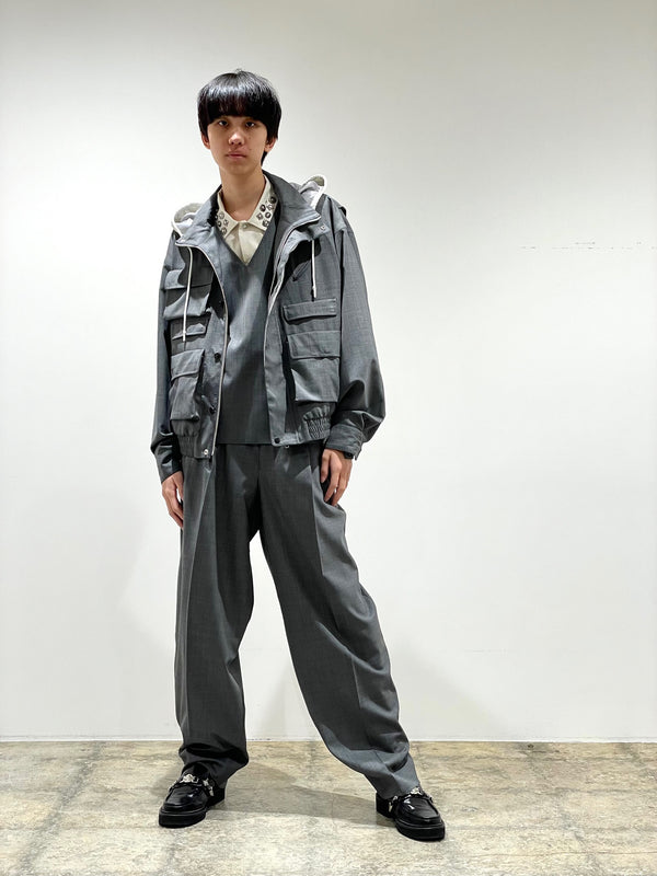 Polyester wool blouson