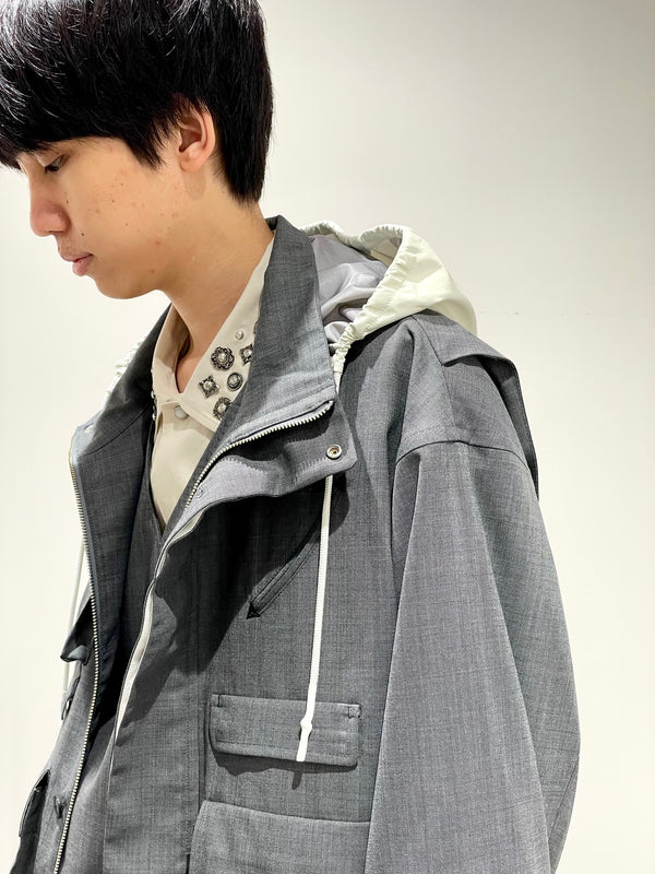Polyester wool blouson