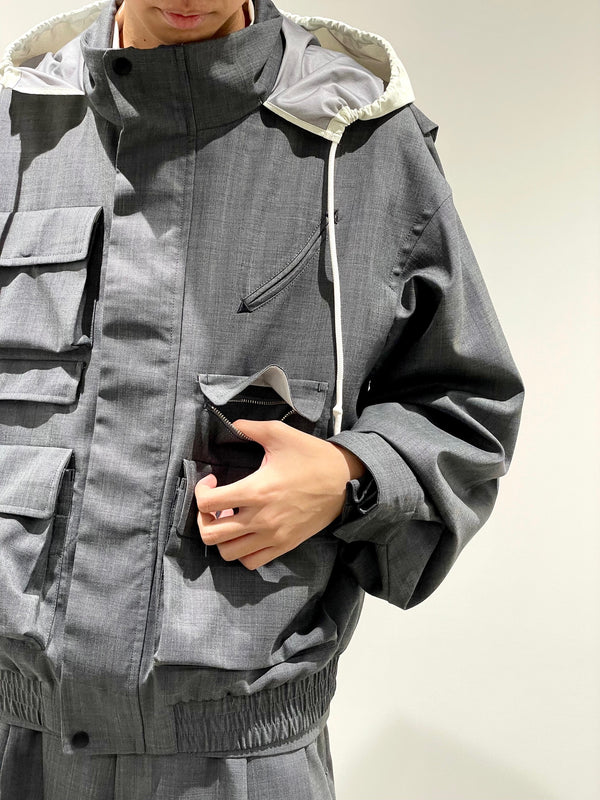 Polyester wool blouson