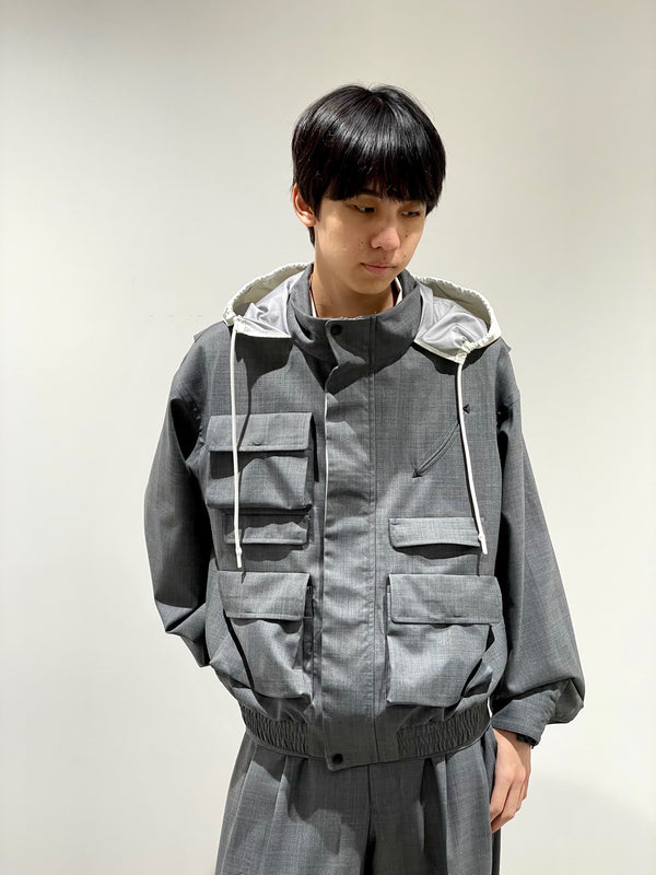 Polyester wool blouson