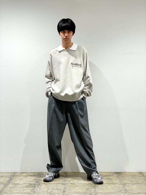 Polo collar sweatshirt