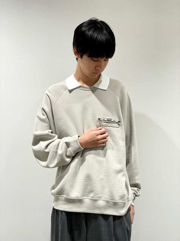 Polo collar sweatshirt