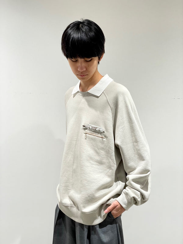 Polo collar sweatshirt