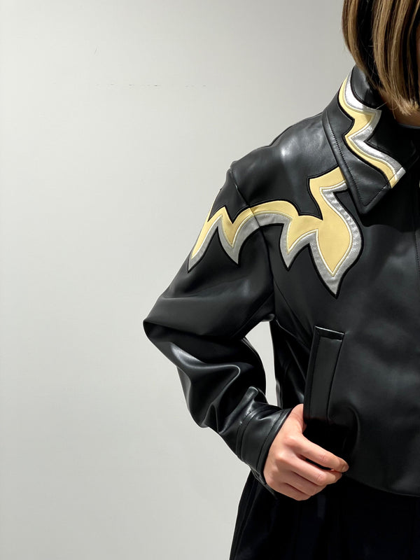 Synthetic leather jacket