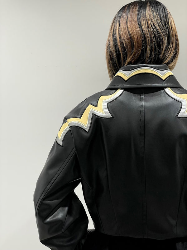 Synthetic leather jacket