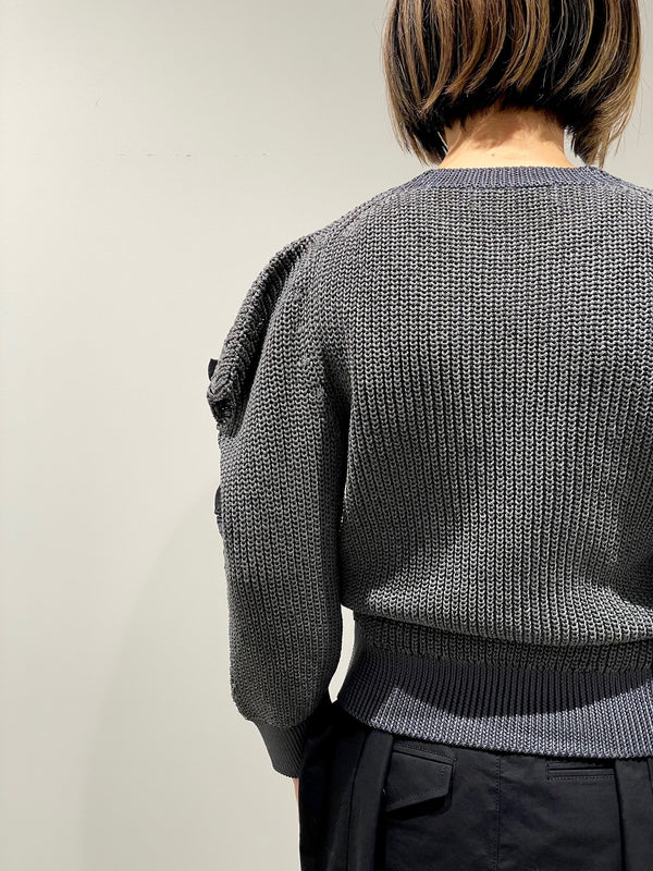 Motif knit pullover 1