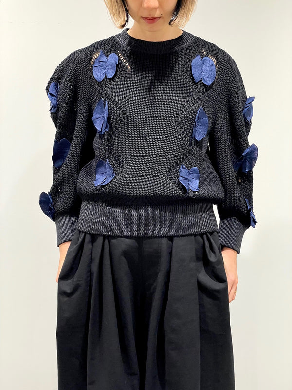 Motif knit pullover 1