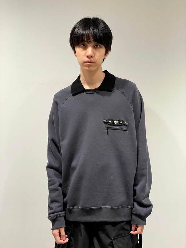 Polo collar sweatshirt