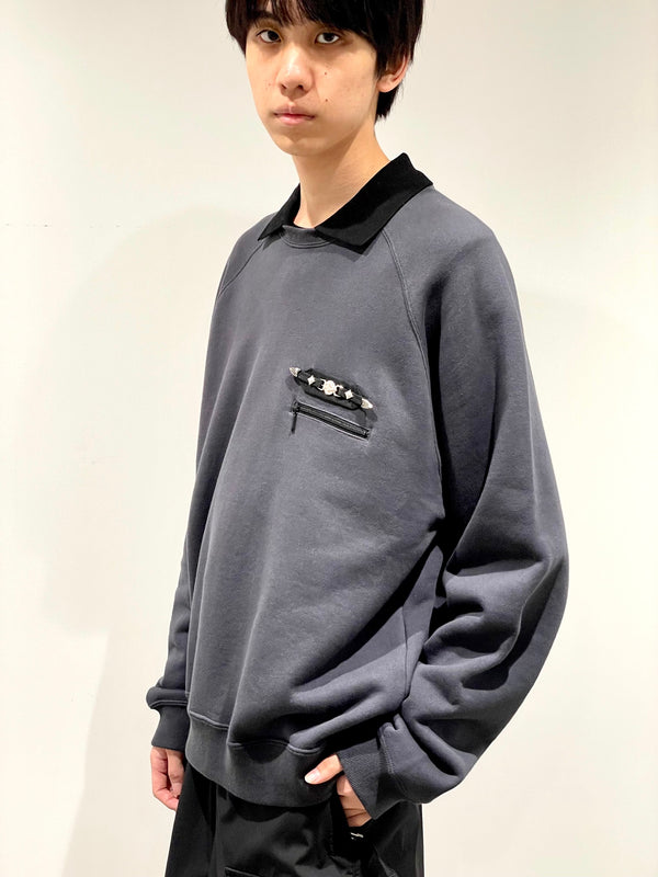Polo collar sweatshirt
