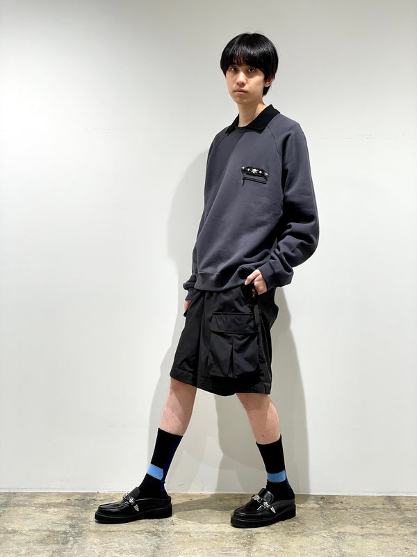 Polo collar sweatshirt
