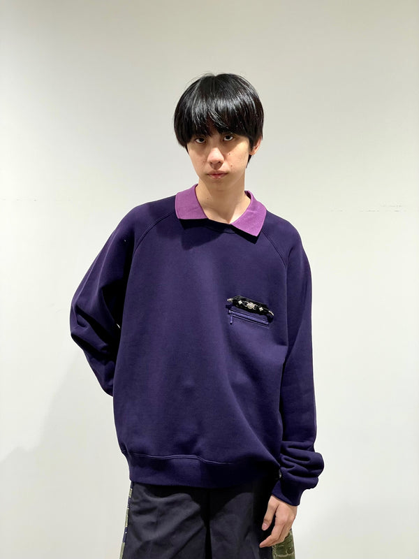 Polo collar sweatshirt
