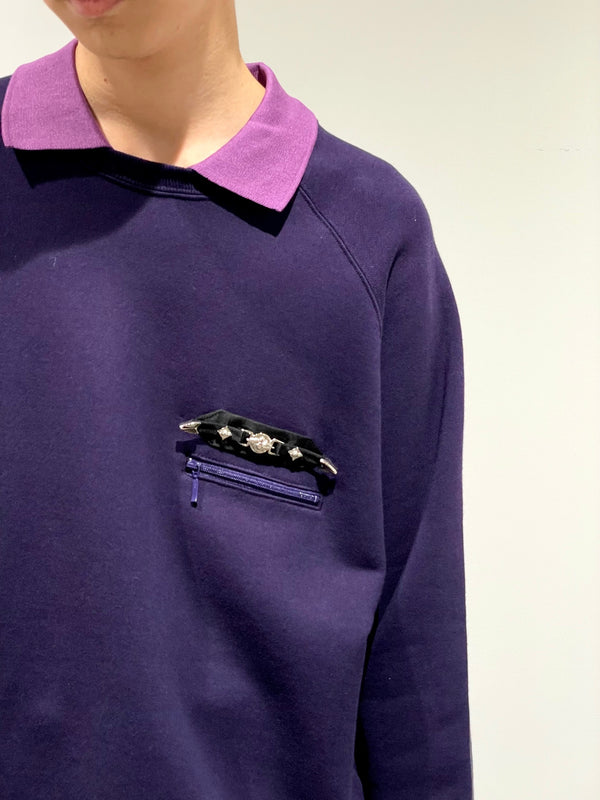 Polo collar sweatshirt