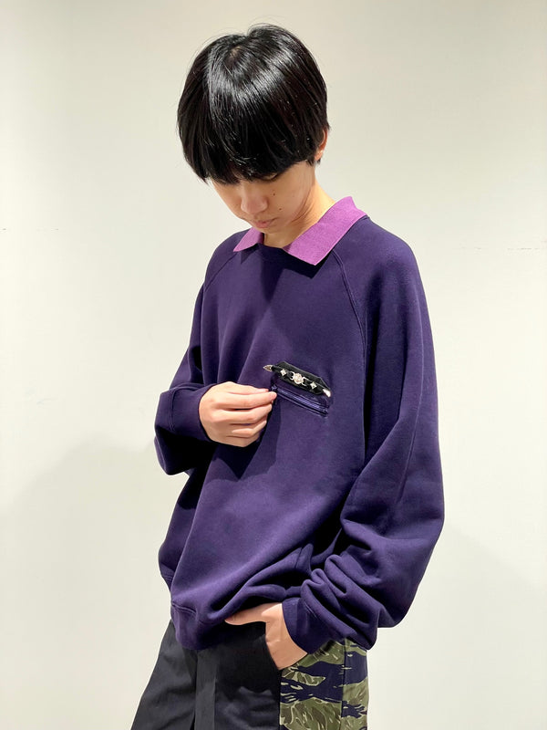 Polo collar sweatshirt