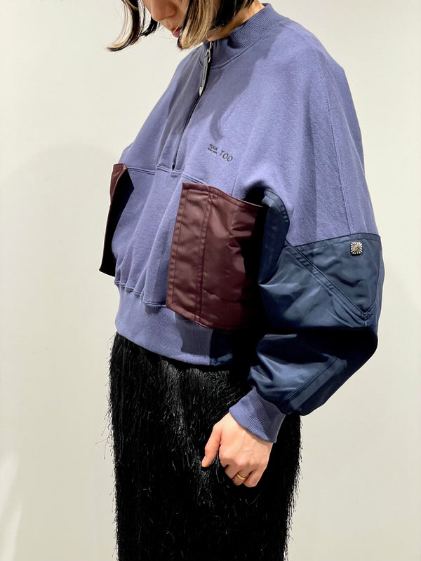 Cotton nylon sweatshirt （short length）