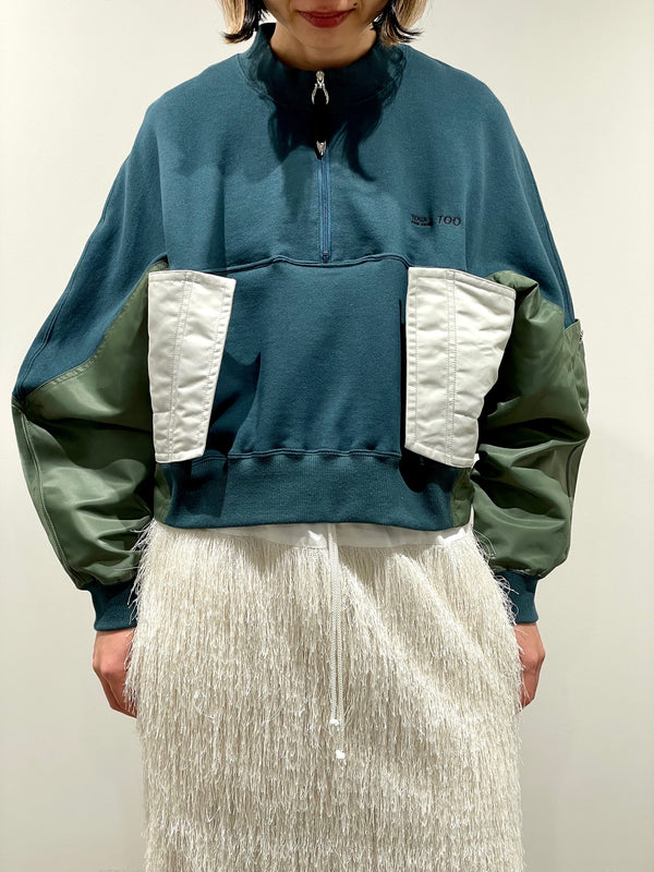 Cotton nylon sweatshirt （short length）