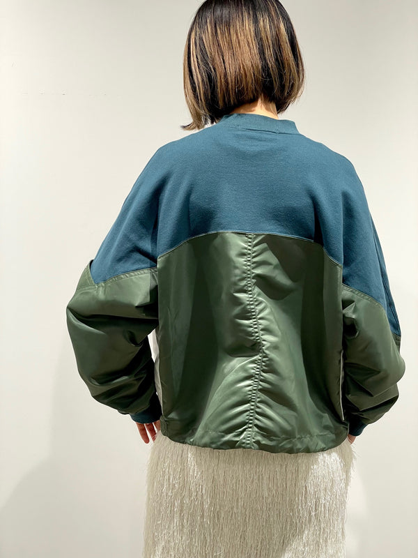 Cotton nylon sweatshirt