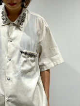 画像をギャラリービューアに読み込む, Plain weave metal S/S shirt
