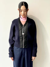 画像をギャラリービューアに読み込む, Wool knit zip cardigan
