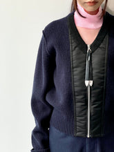 画像をギャラリービューアに読み込む, Wool knit zip cardigan
