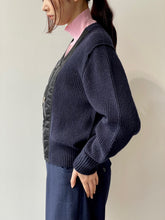 画像をギャラリービューアに読み込む, Wool knit zip cardigan
