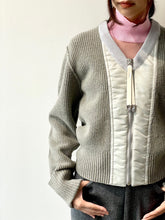 画像をギャラリービューアに読み込む, Wool knit zip cardigan
