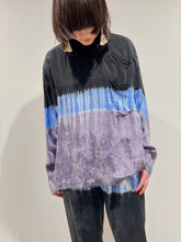 Inner tie dye stand collar shirt