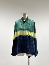 Inner tie dye stand collar shirt