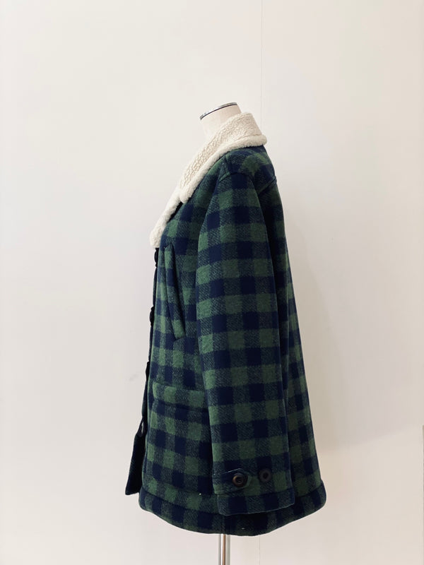 ブロックチェックコート