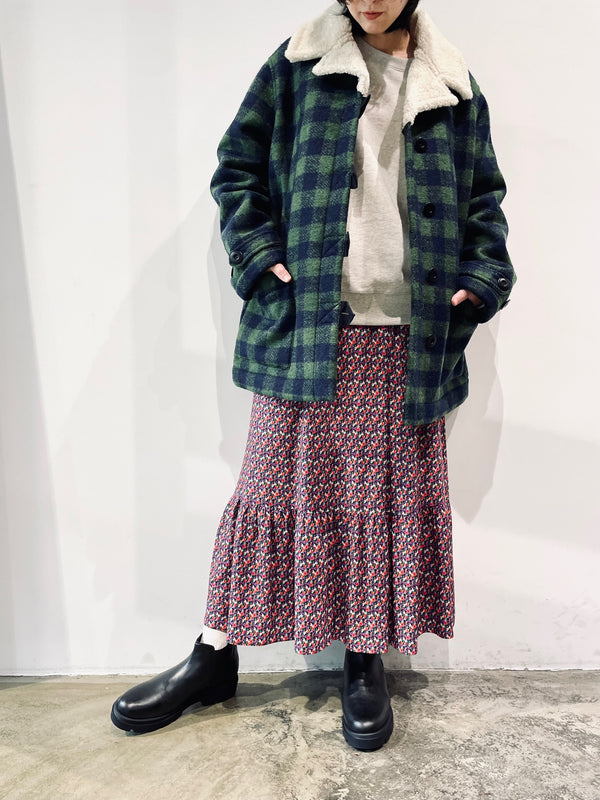 ブロックチェックコート