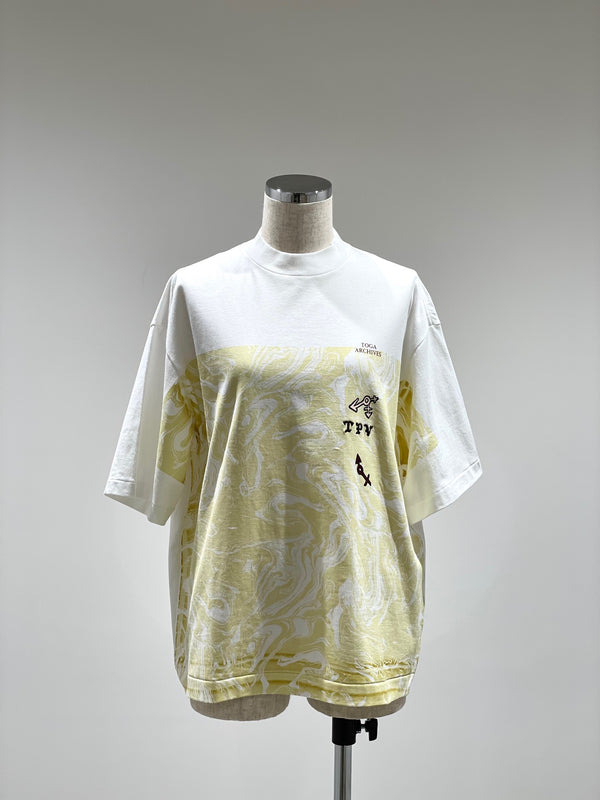 Marble print wide T-shirt