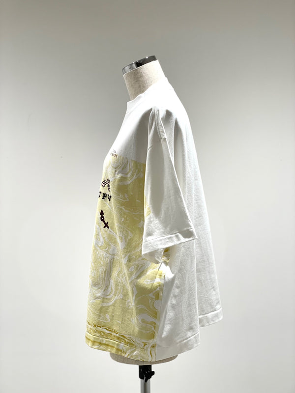 Marble print wide T-shirt